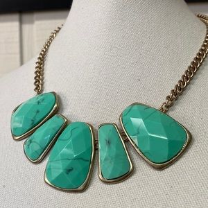 Mint green turquoise inspired faceted statement necklace